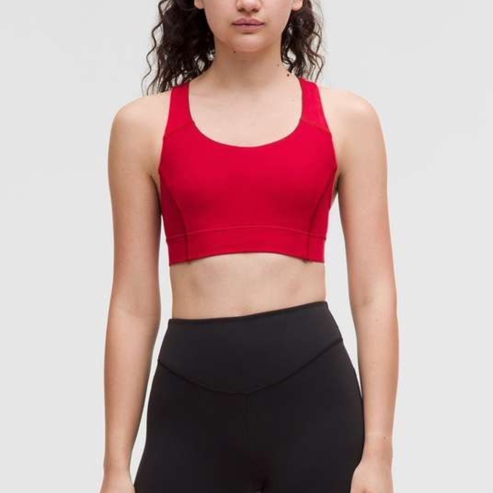 [NWT] Lululemon Power Through Bra Crimson Red Medium Support B/C Cup - Sz 6